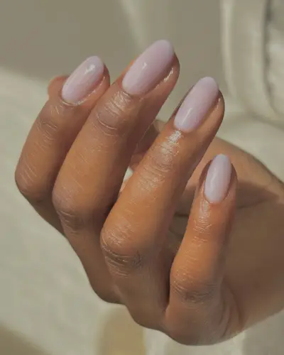 Sheer lilac oval nails