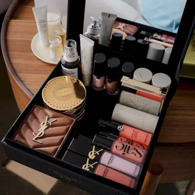 Assortment of luxury beauty products