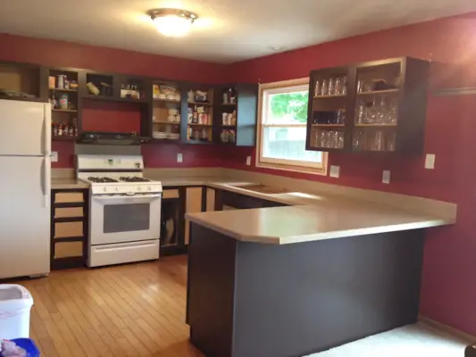 painting kitchen cabinets - frames painted