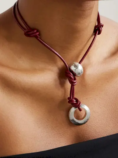 The Poet's Lens Recycled Silver and Leather Necklace