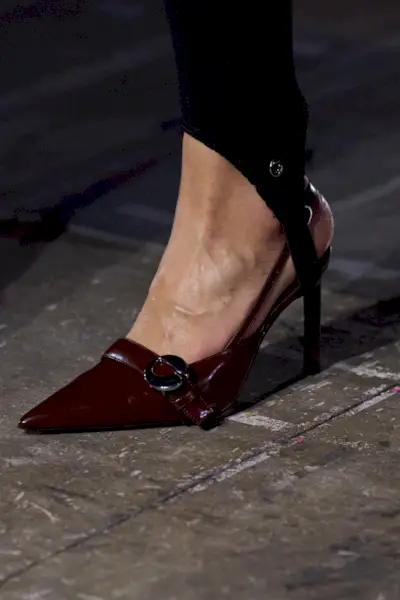Coperni heels on the runway.