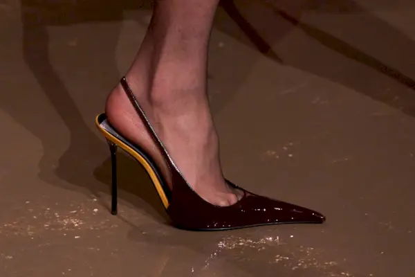 Saint Laurent heels on the runway.