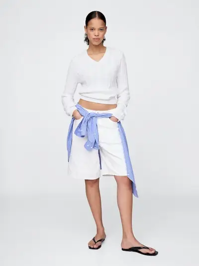 11 Mid Rise Longline Denim Shorts