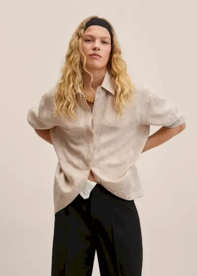 Mango + Linen Oversize Shirt