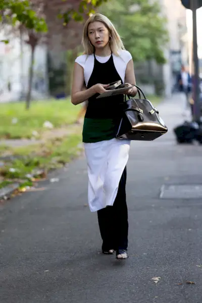 Tank over dress over pants