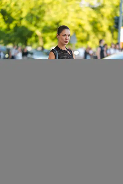 Dress over pants street style