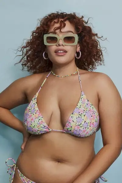 Forever 21 + Floral Triangle Bikini Top