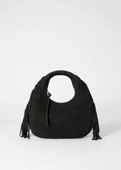 Small Fringed Suede Bag