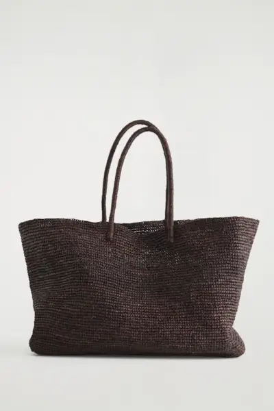 Hand-Woven Tote Bag - Raffia