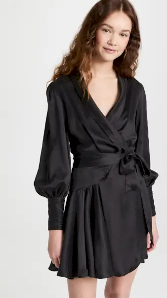 Zimmermann + Silk Wrap Mini Dress
