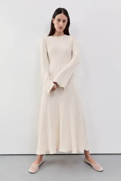 Sylvia Cream Knit Midi Dress