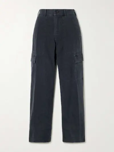 Herringbone Cotton-Blend Cargo Pants