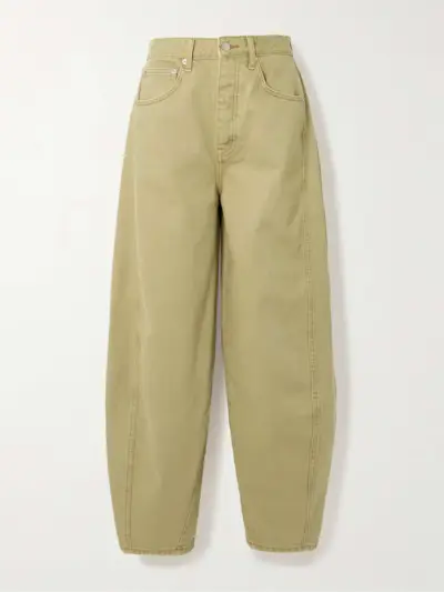 Paneled Mid-Rise Wide-Leg Organic Jeans