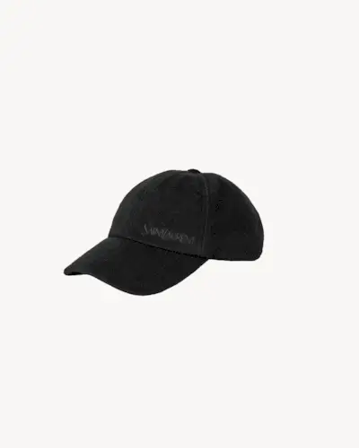 Women's Saint Laurent Vintage Cap in Cashmere in Black