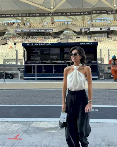Influencer wears Formula 1 Grand Prix Outfit