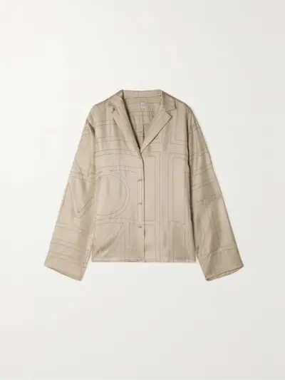 Embroidered Silk-Twill Shirt