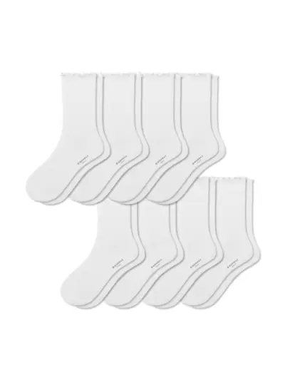 Women's Ruffle Rib Half Calf Sock 8-Pack