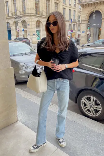 woman wearing sweater vest