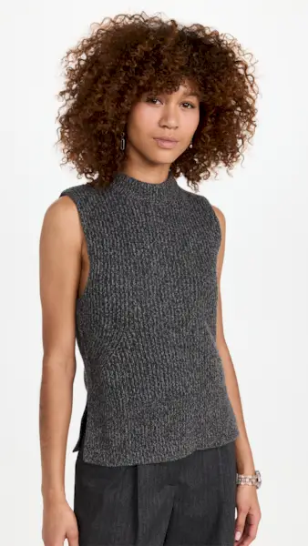 Ganni + Structured Rib Knit Vest
