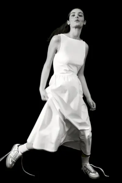 Sleeveless Flared-Skirt Dress