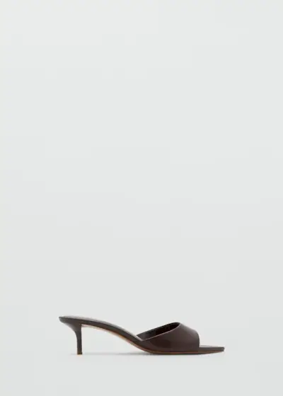 Mango, Kitten-Heel Leather Sandal