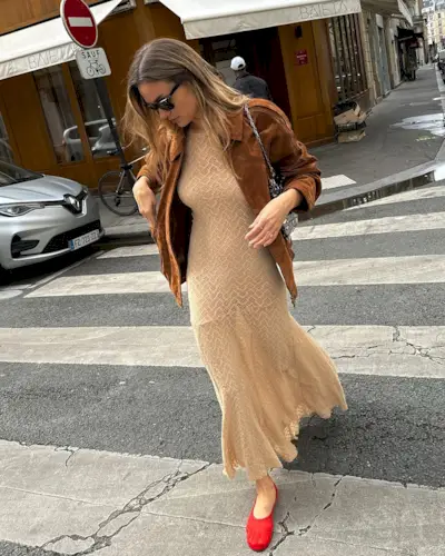 woman wearing exaggerated drop waist summer 2025