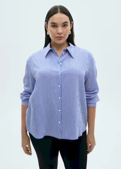 MANGO, Striped Straight Shirt