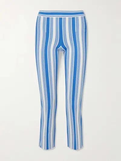 Louis Cropped Striped Cotton-Blend Straight-Leg Pants