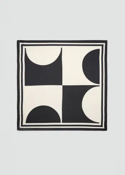 MANGO, Bicolour Printed Scarf