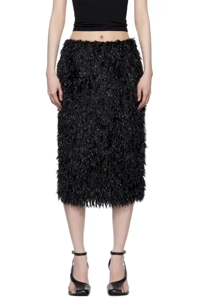 Black Eilo Midi Skirt