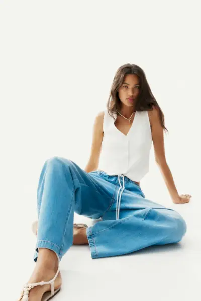 Denim Drawstring Trousers