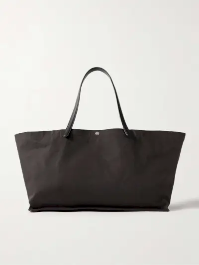 Idaho Xl Leather-Trimmed Cotton-Canvas Tote