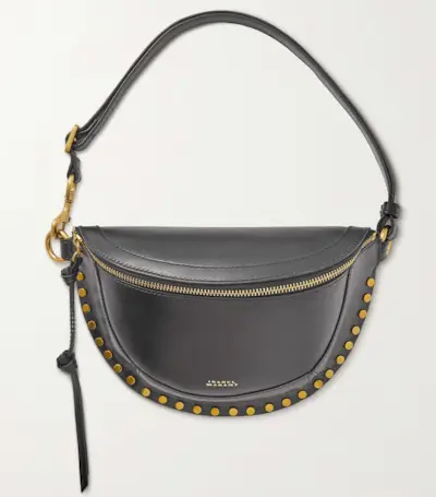 Isabel Marant + Skano Whipstitched Leather-Trimmed Suede Belt Bag