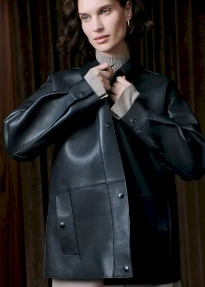 Black Clean Bonded Leather Jacket