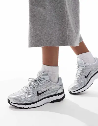 Nike P-6000 Unisex Trainers in Silver and Black