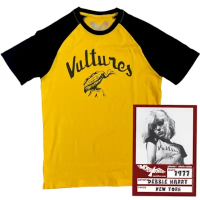 Blondie T-Shirt - Vultures Baseball Tee Worn by Debbie Harry
