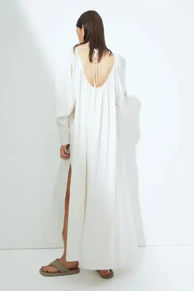 H&M + Voluminous Satin Dress