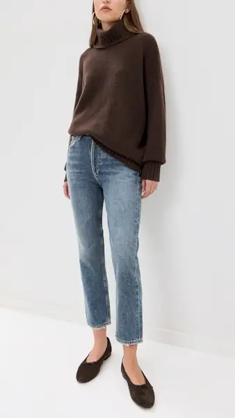 Agolde Riley High Rise Straight Crop Jeans