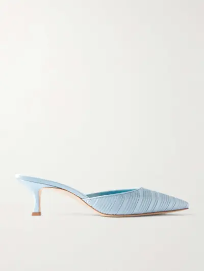 Carolyne 50 Pleated Satin Mules