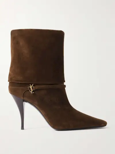 Niki Embellished Suede Ankle Boots