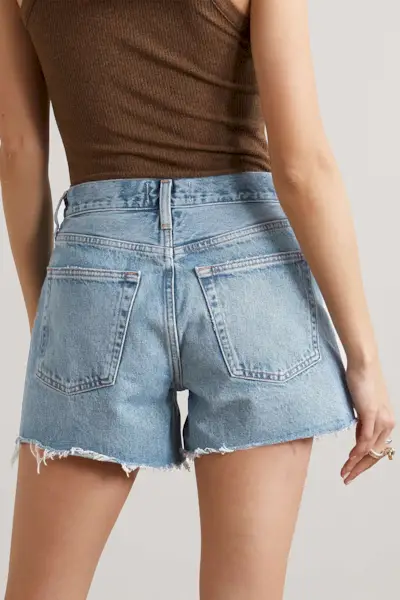 AGOLDE , Parker Long Distressed Denim Shorts