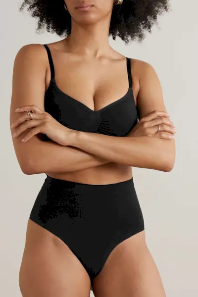 SKIMS , Seamless Sculpt Mid Waist Brief in Onyx