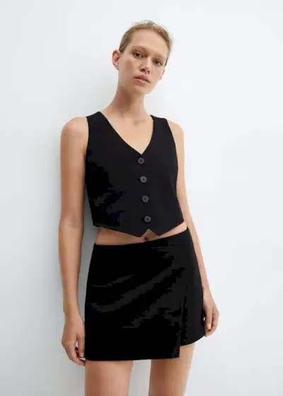 Knitted Wrap Mini-Skirt - Women