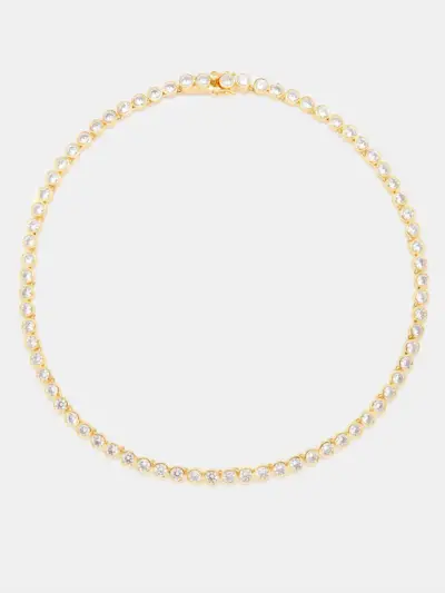 Daphine + Chris Cubic Zirconia & 18kt Gold-Plated Necklace