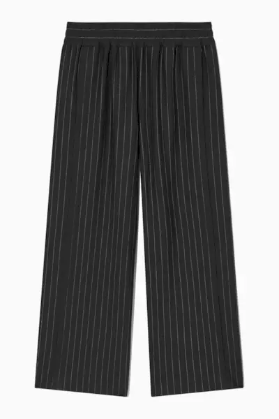 Straight-Leg Pinstriped Trousers