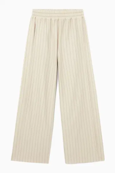 Pinstriped Straight-Leg Trousers