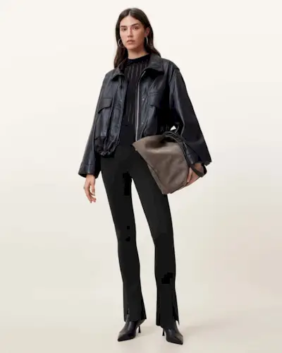 Ryla Flared Hem Slim Fit Trousers