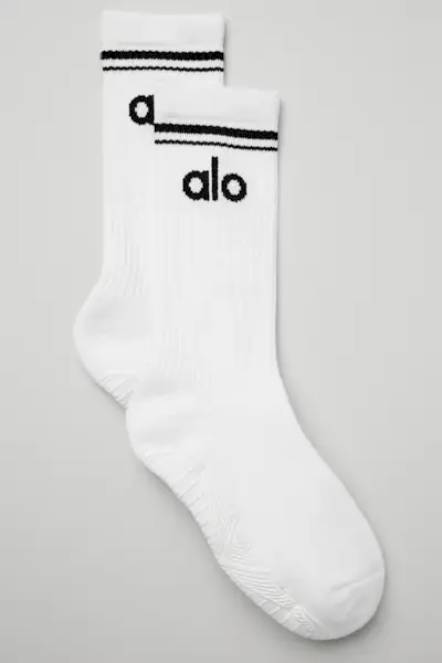 Women's Throwback Barre Sock - White/black