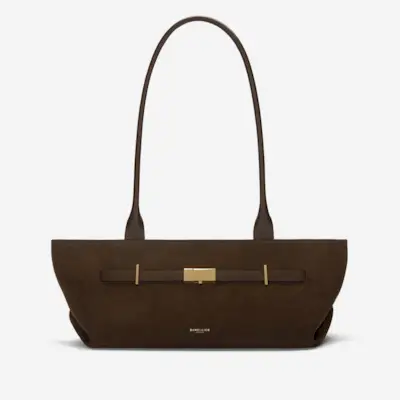 The New York Shoulder | Mocha Suede & Mocha Smooth | Demellier