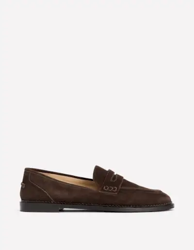Nya Penny Loafers-Bitter Chocolate Suede